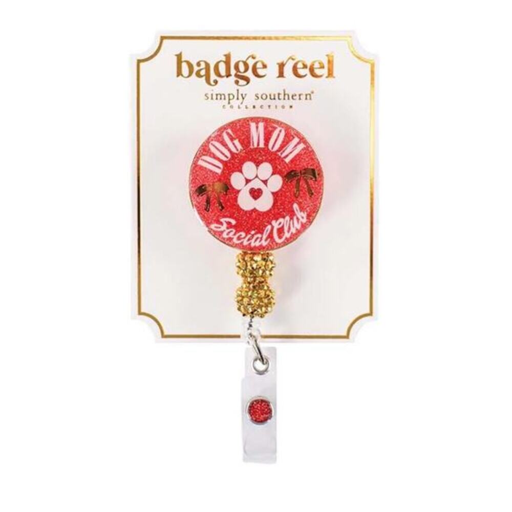 Badge Reel Retractable Dog Mom Social Club Simply Southern ID Holder Dog Lovers